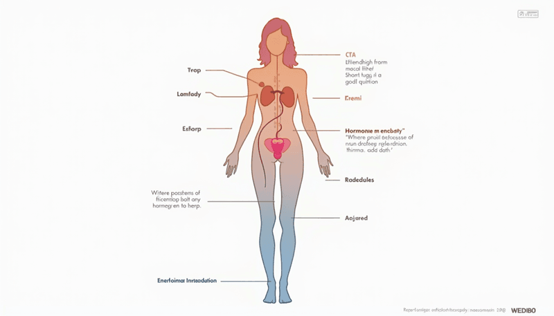 Medical illustration showing how hormone therapy works in the body