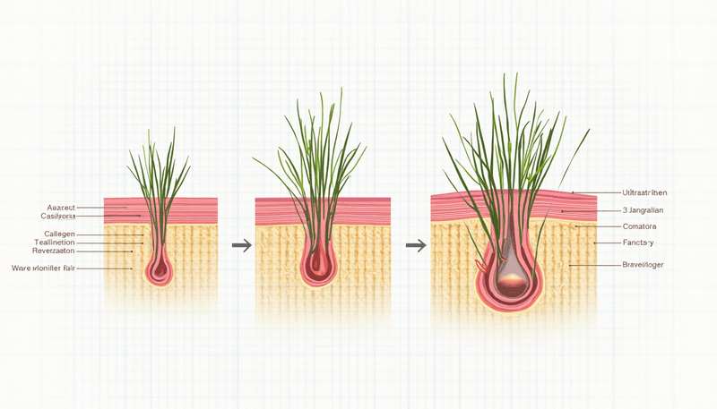 Hormonal cycle effects on hair growth illustrated