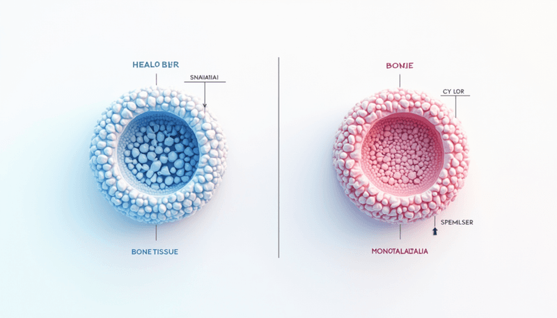 Diagram showing bone tissue changes during menopause