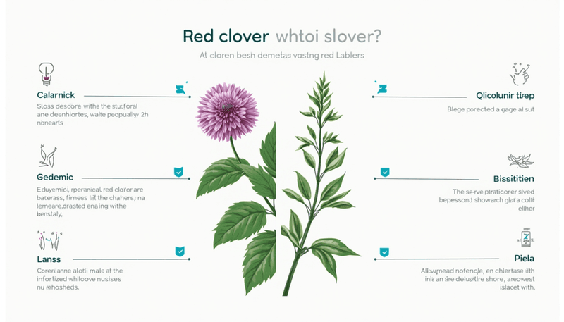 Comparison of red clover flowers and leaves benefits