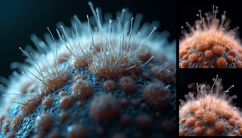 Microscope view of different types of hair loss patterns