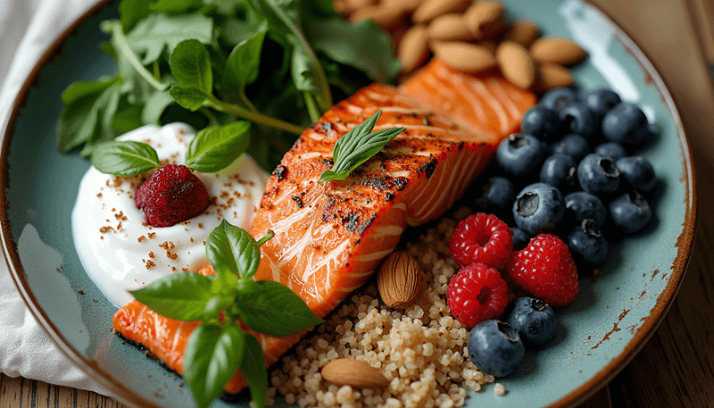 A colorful plate of calcium-rich foods