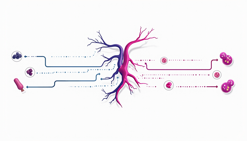 Diagram showing how anthocyanins work in body