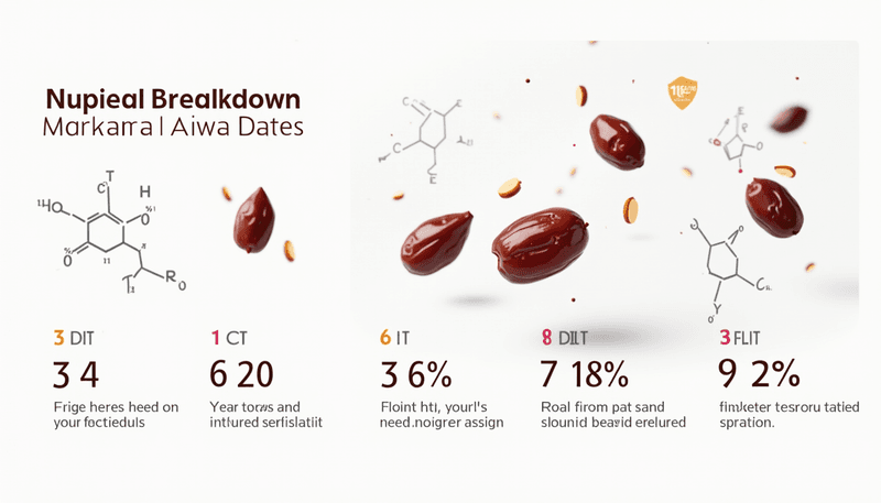 Infographic showing nutrient breakdown of Ajwa dates