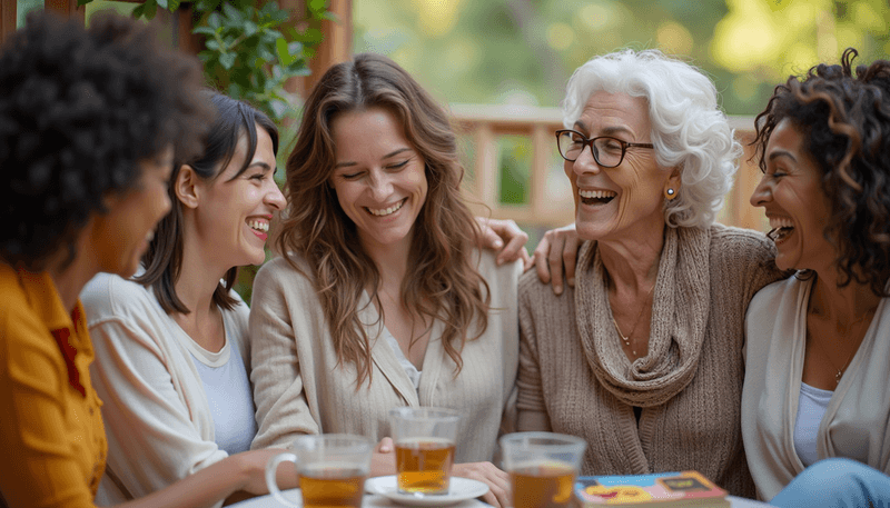 Group of diverse women laughing together