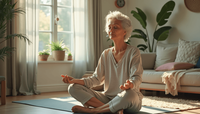 Woman practicing self-care activities