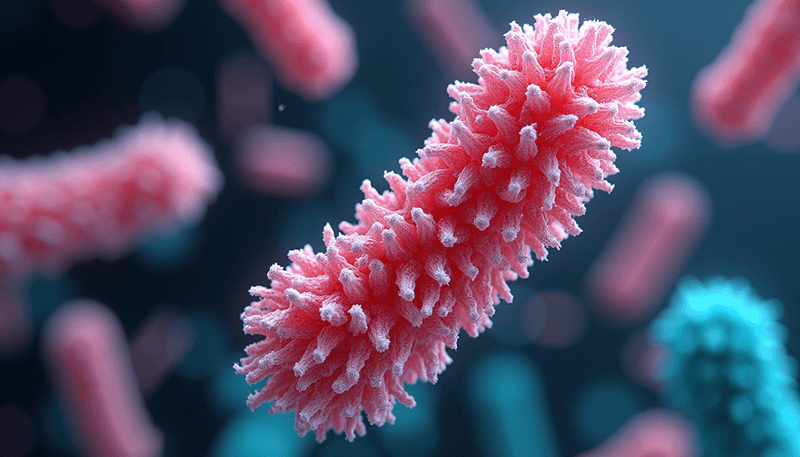 Different types of probiotic strains under microscope