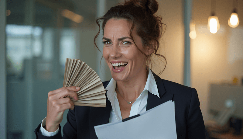 Woman fanning herself during hot flash