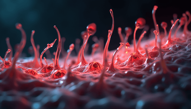 Illustration of stress hormones affecting hair follicles