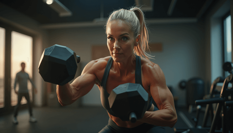 Woman doing strength training exercises