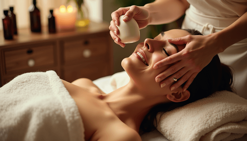 Woman receiving aromatherapy treatment