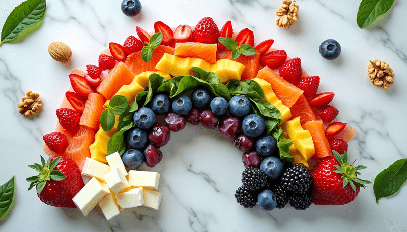 Rainbow array of protective foods and supplements