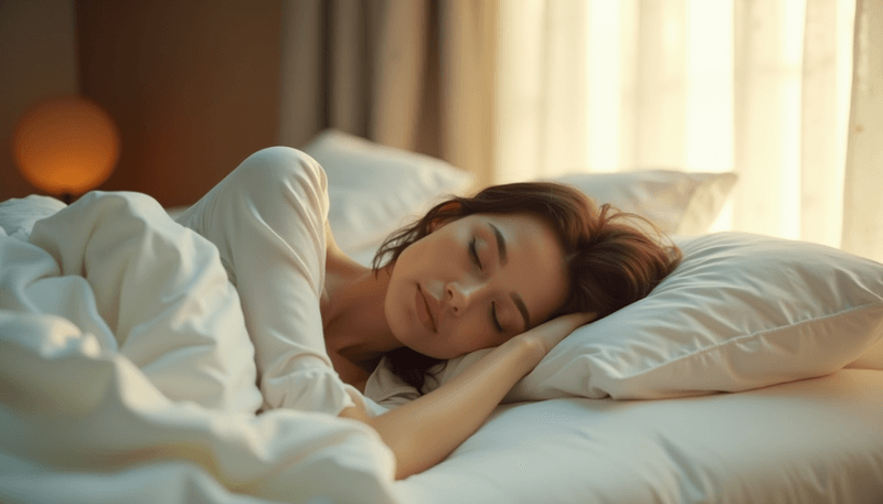 Woman sleeping peacefully in bed