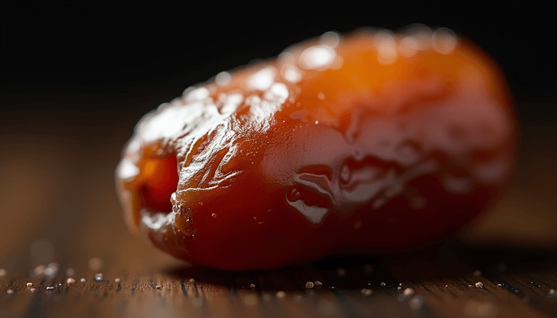 Close up of Ajwa dates showing their rich texture and color