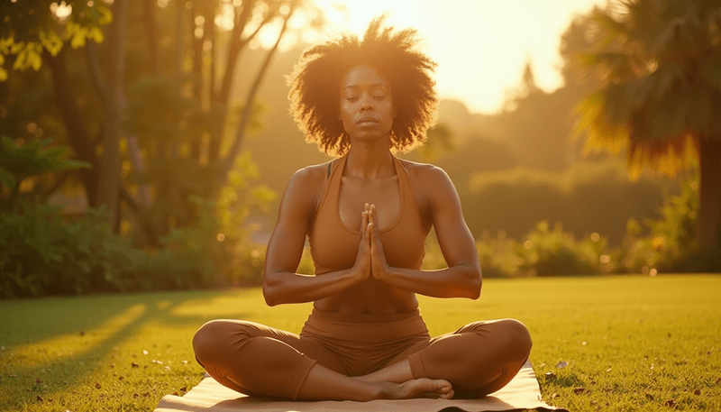 Woman enjoying outdoor exercise in morning sunlight