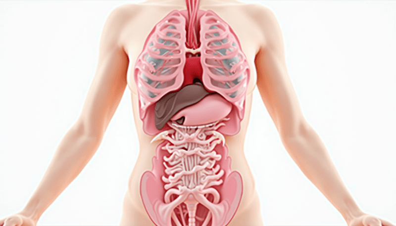 Medical illustration of body systems affected by menopause